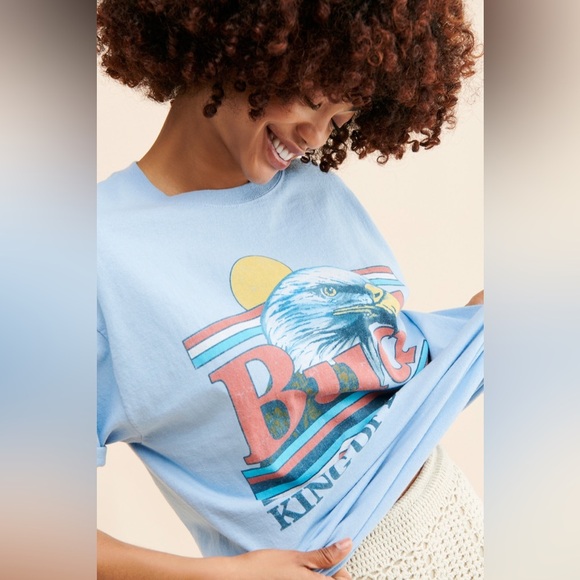 Junk Food Clothing x Budweiser Unisex Eagle King Beer Tee in Color Sky Blue - Picture 4 of 7
